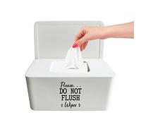 Moorfowl Baby Wipes Dispenser for Bathroom,Please DO NOT Flush Wipes Container Holder, Upgarde Size (8.2L x 4.9W x 3.9H inches)
