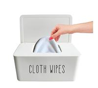 Moorfowl Cloth Wipes Dispenser,8.2L x 4.9W x 3.9H inches,Cloth Baby Face Wipes Container for Homemade Reuseable Diaper Wipes Storage Box Essential for Cloth Diapering