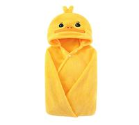 Moorfowl Duck Hooded Bath Towel Poncho for Kids Ultra Soft Baby Bath Towel Wrap Absorbent Toddler Bathrobe Towel Hooded Blanket Newborn Shower Gifts for Baby Boys Girls-28" x 55" (Yellow)