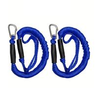 Mooring Lines for Boats 2PCS Dock Lines Elastic Marine Rope Bungee Cords Shock Ties for Kayak Watercraft Jet Ski Pontoon Canoe Power Boat Accessories(Blue-2PCS)