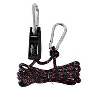 Mooring Rope, Max 68kg 1/4 6mm Pulley Ratchets and Canoe Boat Bow Stern Rope Lock Tie Down Strap Inch Heavy Duty Adjustable Hanger(Black red 2m)
