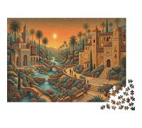 Moorish Garden Recycled Paper Jigsaw Puzzle 1000 Piece Alhambra Style Memory Improvement Party Game Home Decor 70x50cm/1000pcs