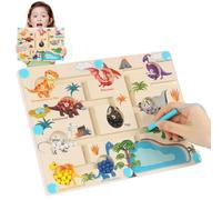 Moorle Montessori Toys for 3 4 5 Year Old Boys Girls, Magnetic Color and Number Maze, Wooden Magnetic Maze Toys Age 3 Toddler with Dinosaur, Educational Toys for Kids Birthday Xmas Gifts