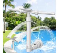 Mooroer Pool Fountain for Inground & Above Ground Pools, 3-in-1 Waterfall Spray with 360° Adjustable Head, Fits 1.5" Return Jet, Cools Water for Summer Fun (Pool Pump Required, Min 0.2HP)