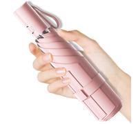 Moorrlii Automatic Mini Travel Windproof Folding Umbrella - UV Protection, Instant Open/Close for Rain/Sun, Small Compact Lightweight Design Fits in Tote Bag/Travel Case/Backpack for Commute, Women