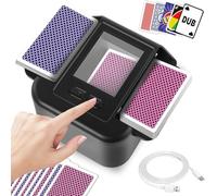Moorstdel Automatic Card Shuffler Machine, 2000mAh Electric Playing Card Shuffler for 2 Decks, Auto & Manual Dual Mode Card Shuffler Machine for UNO, Poker, Blackjack, Texas Game Night, Low Noise