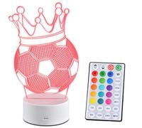 Moorstdel Football 3D Illusion Lamp，Controller Night Light with Remote Control+Timer 16 Color Changing Desk Lamps，Great Gift for Boys Kids Adults[Energy Class G]