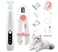 Moorstdel Pet Micro Precision,Low Noise Grooming Trimmer,Rechargeable Cordless Paw Trimmer, Dog Clippers with LED Light,for Grooming Hair of Small Areas Around Pet's Paws Eyes Ears Rump-White