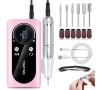 Moorstdel Professional Nail Drill 45000 RPM, Electric Nail Files, Nail Electric File Drill Kit, Portable Nail Drill Machine for Acrylic Nails Gel Polishing Removing, for Women Salon Home Beginner