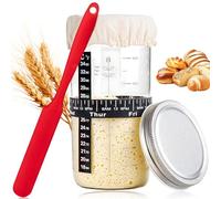 Moorstdel Sourdough Starter Jar Kit, 800ML/32oz Sourdough Bread Baking Container, Glass Fermentation Jar, Dough Rising Container for Home Baking, Healthy Cooking & Sustainable Living