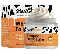 Moo's and Ahh's Whipped Tallow Balm - Beef Tallow for Skin with Organic Centella and Olive Squalane | Grass-Fed Beef Tallow Face & Body Moisturizer for Dry Skin (2 Oz, Manuka Honey + Marigold Flower)
