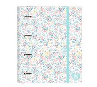MOOS Fiori - 4 Ring Binder 35 cm with 100 A4 Sheets, Ideal for Children of Different Ages, Comfortable and Versatile, Quality and Resistance, 27 x 3.5 x 32 cm