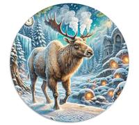 Moose 1000 Piece Round Puzzles Jigsaw for Adults Gift for Family Unique Shape And Home Decor Unique Challenge Games 1000pcs (67.5x67.5cm)