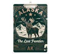 Moose Alaska's Last Frontier mini clipboard Cute Waterproof for Nurses Home Contractor Size 9 x 12 Silver