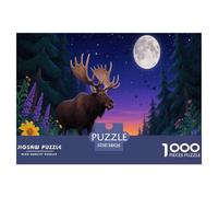 Moose And Bear | Enchanted Forest Jigsaw Puzzle 1000 Pieces, Fun & Challenging Educational Game, Interactive Toy for Adults & Children, Modern Home Art Decor | Gift 38x26cm/1000pcs