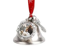 Moose And Sheep Winter Day Funny Christmas Bell Ornaments Wing And Heart Christmas Bells with Red Rope for Weddings Parties