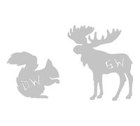 Moose and Squirrel Vinyl Stickers Supernatural Design Car Decals(Grey)
