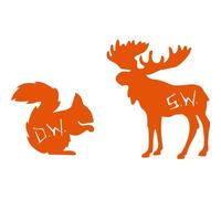 Moose and Squirrel Vinyl Stickers Supernatural Design Car Decals(Orange)