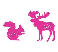 Moose and Squirrel Vinyl Stickers Supernatural Design Car Decals(Pink)