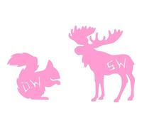 Moose and Squirrel Vinyl Stickers Supernatural Design Car Decals(Soft Pink)