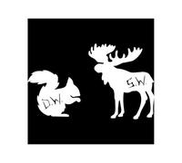 Moose and Squirrel Vinyl Stickers Supernatural Design Car Decals(White)