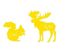Moose and Squirrel Vinyl Stickers Supernatural Design Car Decals(Yellow)