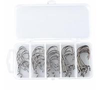 Moose Baits EWG Extra Wide Gap Bass Hooks - 50 Count Boxed Fishing Set Offset Worm Hooks for Soft Plastics - Perfect for Texas Rig, Stick Baits & Creature Baits - Heavy Duty Fishing Hooks