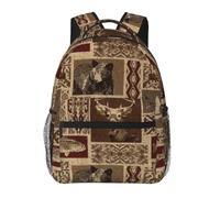 Moose Bear Deer Print Casual Daily Bookbag, 20 * 29 * 40cm Durable Basic Backpack For Travel And Vacation Classics Daypack