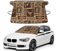 Moose Bear Deer Print Windshield Cover, Durable 600d Oxford Waterproof Winter Windshield Protector