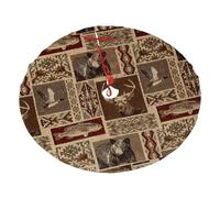 Moose Bear Deer Printing Christmas Tree Skirt For Halloween,Snow Christmas Decorations For Holiday Trees Ornaments