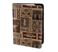 Moose Bear Deer Printing Cowhide Travel Passport Wallet for Women Men Document Organizer Passports Holder for Travel