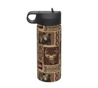 Moose Bear Deer Printing Travel 18oz Sports Insulated Kettle Water Bottle Stainless Steel Kettle Portable Cup