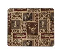Moose Bear Deer Thick Desk Pad Mouse Mat with Lock Stitch Edge, Stable Non-Slip Surface for Computer Use
