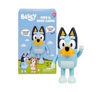 Moose Bluey Hide & Seek Game, Hide the figure and press her nose to start the built-in timer, talks and giggles to help kids find her, When found, kids can Dance To Theme Song