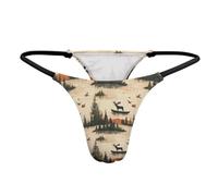 Moose Boat Wildlife Thong Women Underwear Low Rise Panties Women G-String Thongs
