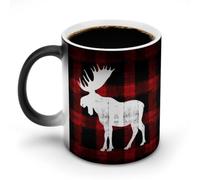 Moose Buffalo Christmas Plaid Coffee Mug Color Changing Heat Sensitive