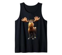 Moose Bull Cow Antlers Deer Wild Moose Elk Tank Top