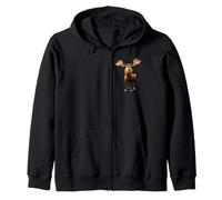 Moose Bull Cow Antlers Deer Wild Moose Elk Zip Hoodie