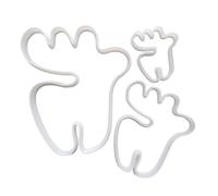 Moose Bull Cow Elk Deer Shape Cookie Cutter Dough Biscuit Pastry Fondant Sharp Stencil Animal Reindeer (Set of 3)