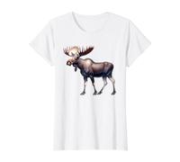 Moose Bull Value Graphic T-Shirt, Women, White, S