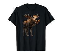 Moose Butterfly Wildlife Nature Bull Moose Value Graphic T-Shirt, Men, Black, M