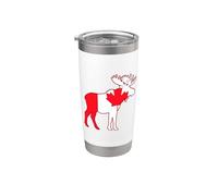 Moose Canada Flag Canadian Moose Maple Leaf Stainless Steel Insulated Tumbler