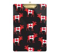 Moose Canadian Maple Leaf Flag Clipboard Acrylics Writing Clipboard Hardboard Clipboards Standard Size with Low Profile Metal Clip for Teachers, Students, Nurses