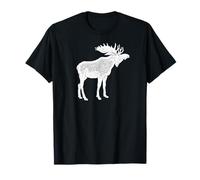 Moose Distressed Print - Forest Animal Vintage Moose T-Shirt