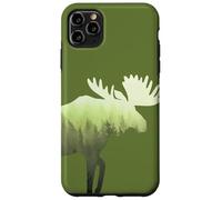 Moose Elk Deer Misty Forest Green Preserve Protect Case for iPhone 11 Pro Max