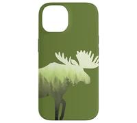 Moose Elk Deer Misty Forest Green Preserve Protect Case for iPhone 14
