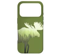 Moose Elk Deer Misty Forest Green Preserve Protect Case for iPhone 17 Pro