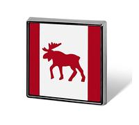 Moose Emblem On Canadian Flag Fashion Badge Brooch Pin Lapel Tie Pin Square Decor for Men Women Costume Accessory
