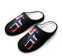 Moose Flag of Norway Cotton Slipper for Women Indoor Outdoor House Shoes Anti-Skid Slippers with Rubber Sole