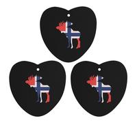 Moose Flag of Norway Hanging Car Air Fresheners 3Pcs Aromatherapy Tablets Automotive Fragrance Scented Card Decor Love form